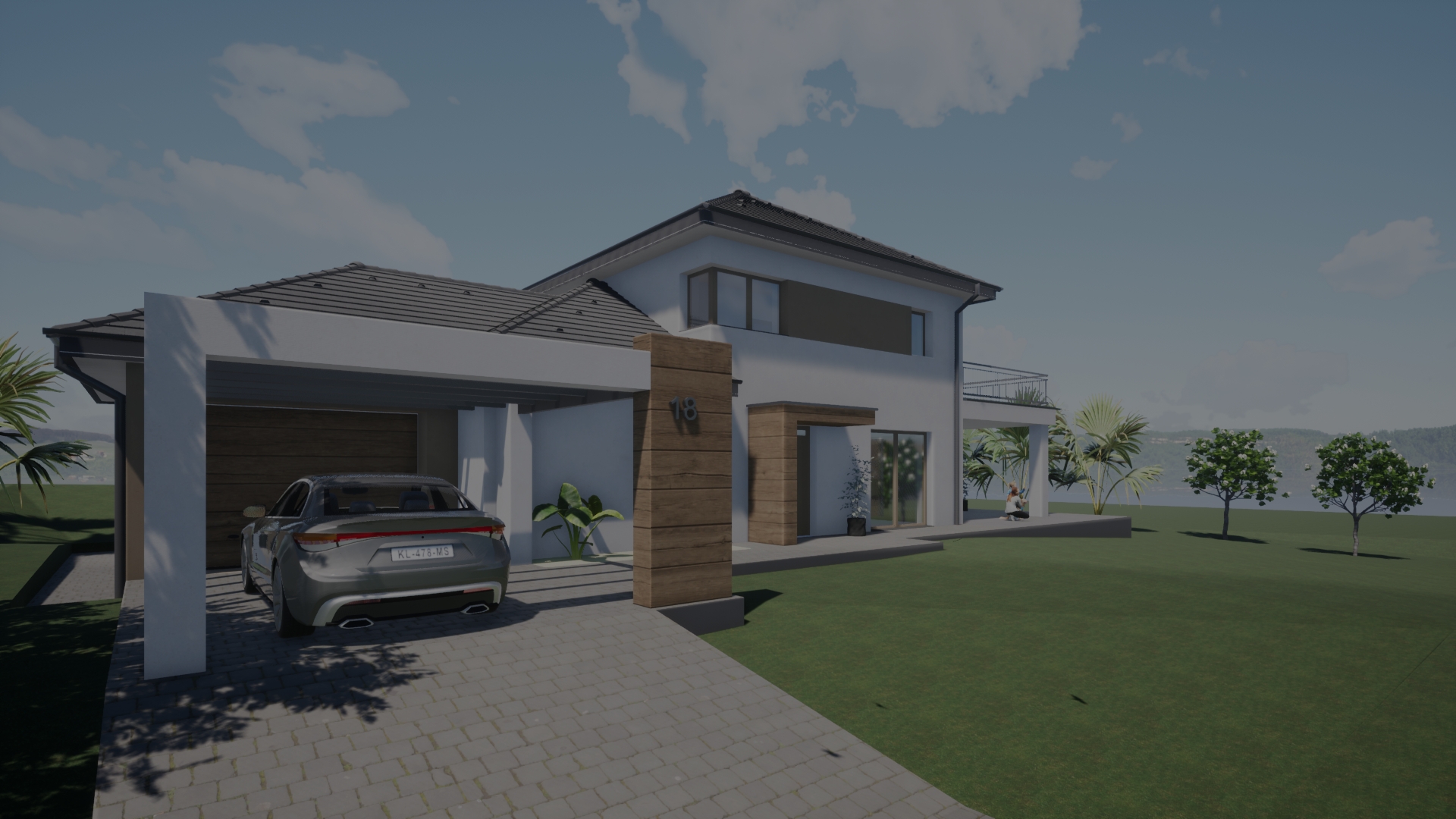 Családi ház látványterv háttérkép