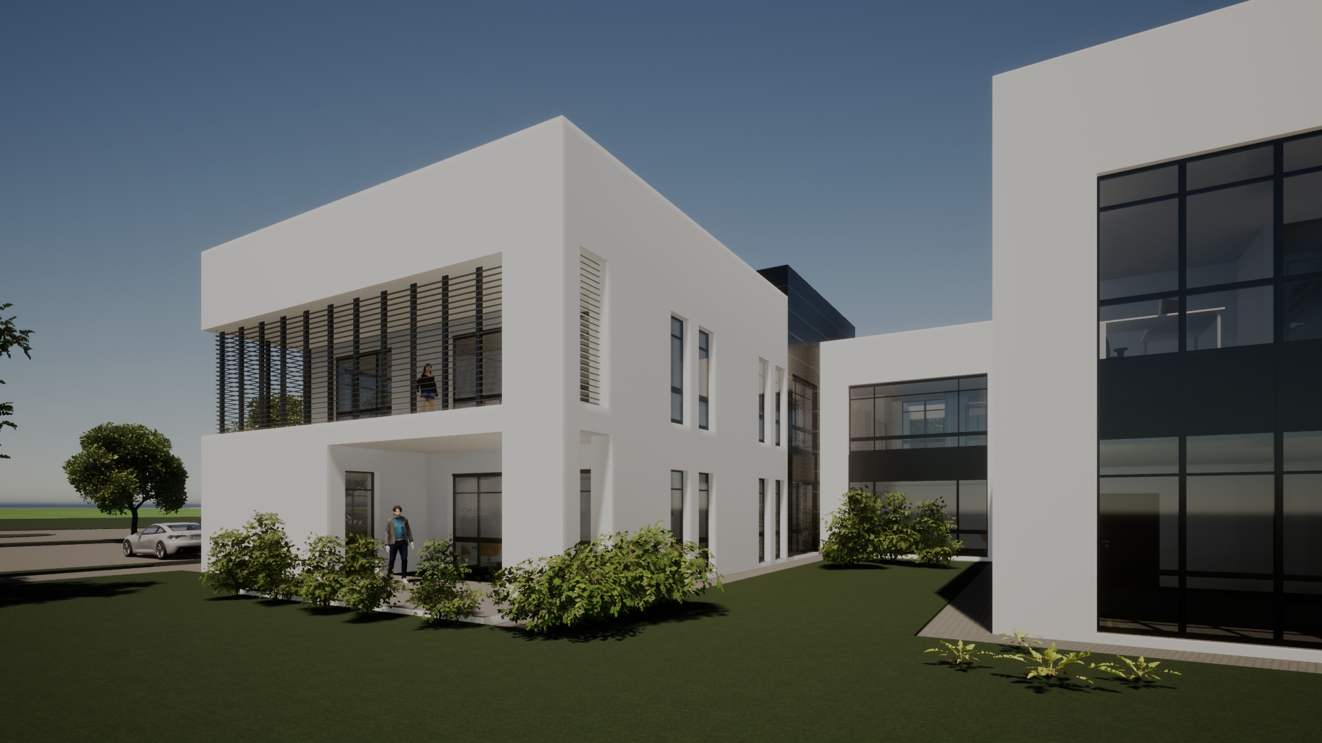 Iroda- és labor épület látványterv háttérkép